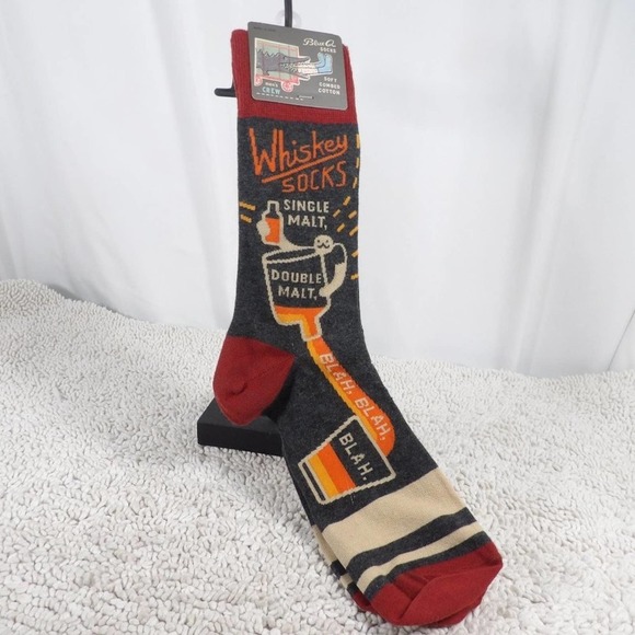 Blue Q WHISKEY Men's CREW SOCKS - Shoe Size 7-12 - Picture 1 of 4